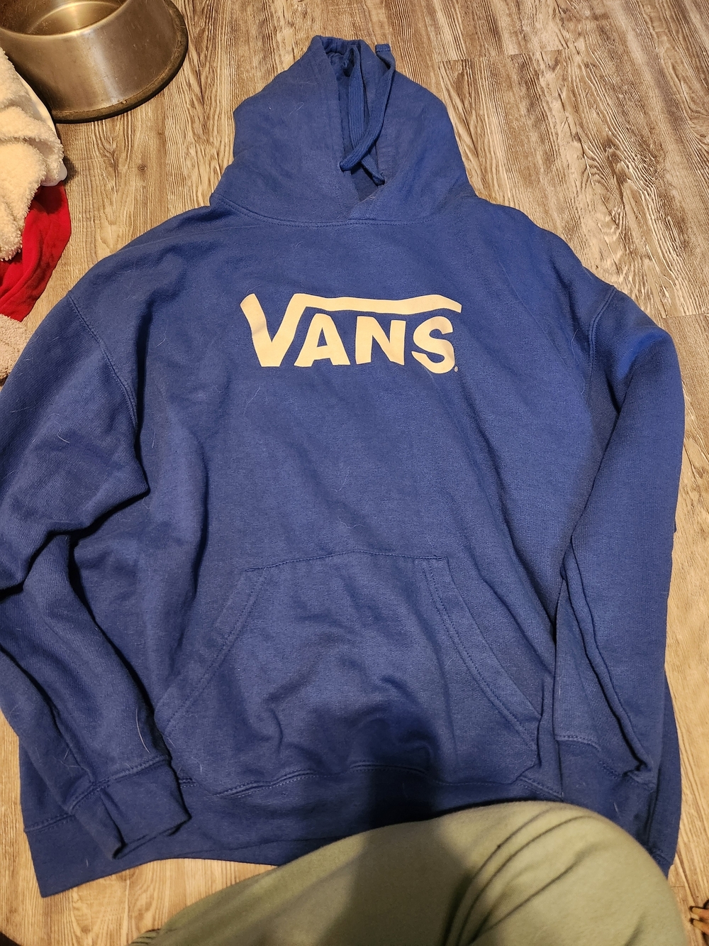 Vans Men’s Royal Blue Crewneck Hoodie with Cream Logo
